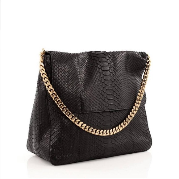 SOLD Céline Black Python Leather Gourmette Bag - Picture 13 of 16